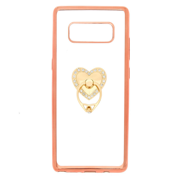 Coque de portable avec anneau de support c&oelig;ur - Compatible avec Samsung Galaxy Note 8,
