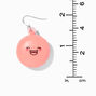 Pendantes 2,5&nbsp;cm macaron visage souriant rose spongieux,