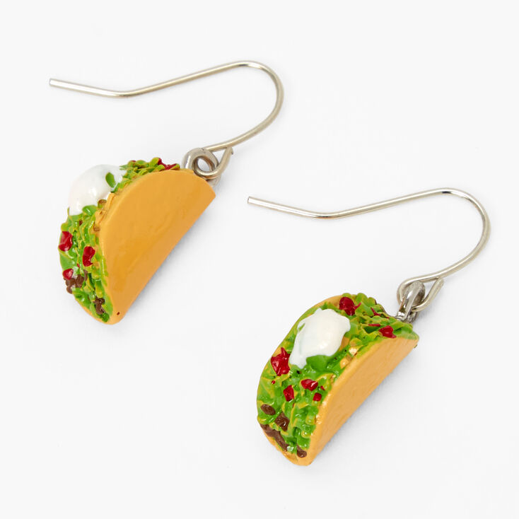 Silver 1&#39;&#39; Taco Drop Earrings,