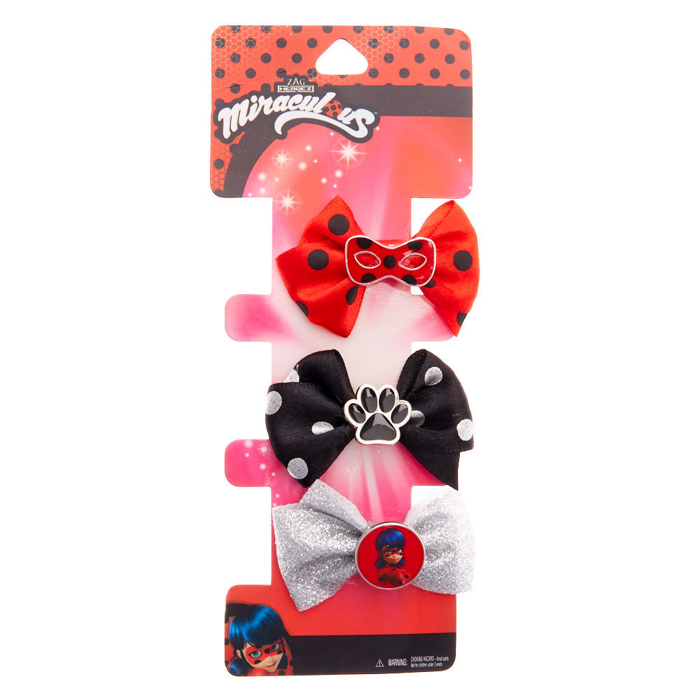 Miraculous™ Bow Charm Hair Clips,