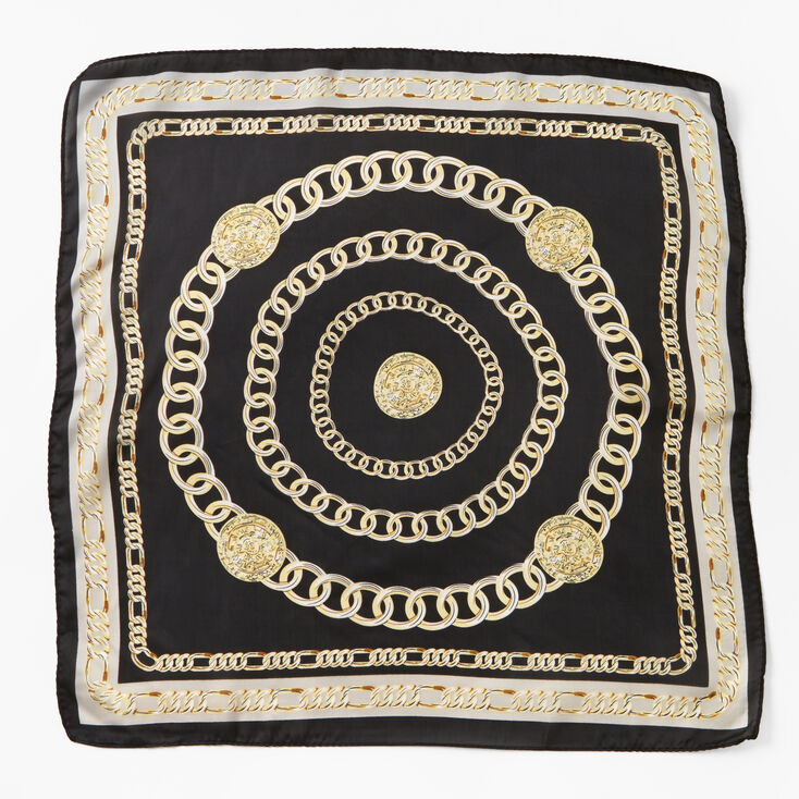 Chain Print Bandana Headwrap - Black,