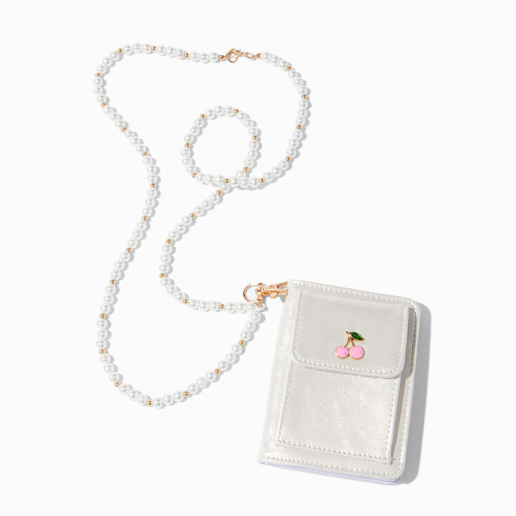 Cherry Emblem Wallet with Beaded Lanyard,
