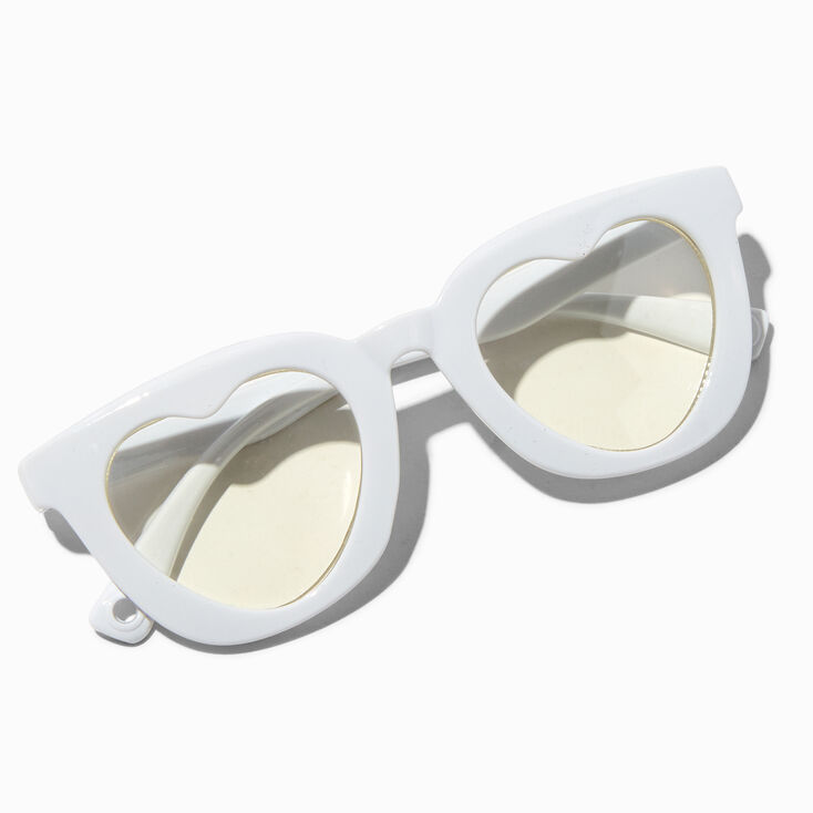 Claire&#39;s Club White Heart Clear Lens Frames,