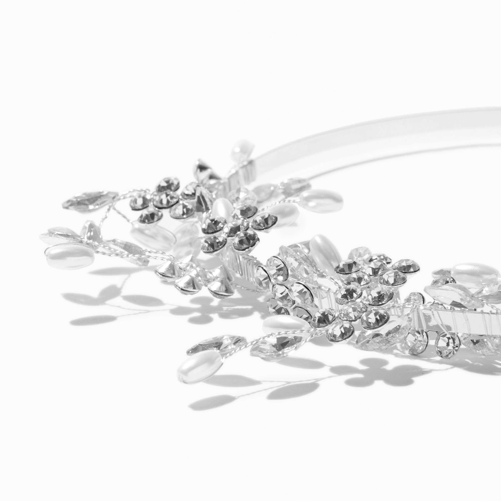 Silver-tone Leaf Side Headband,