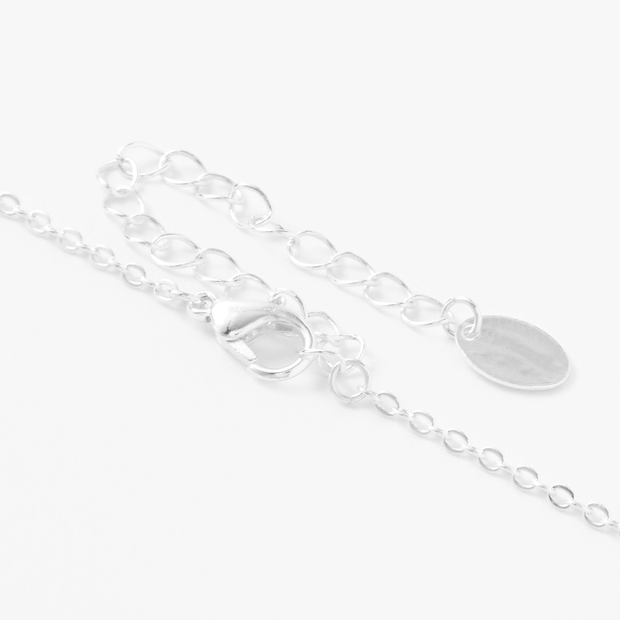 Collier à médaillon cœur pailleté avec message caché - Couleur argentée,