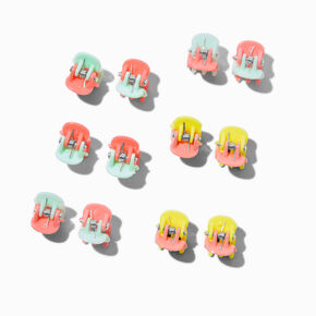 Colorblock Mini Hair Claws - 12 Pack,