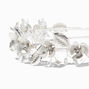 Embellished Matte Silver &amp; Pearl Flower Headband,