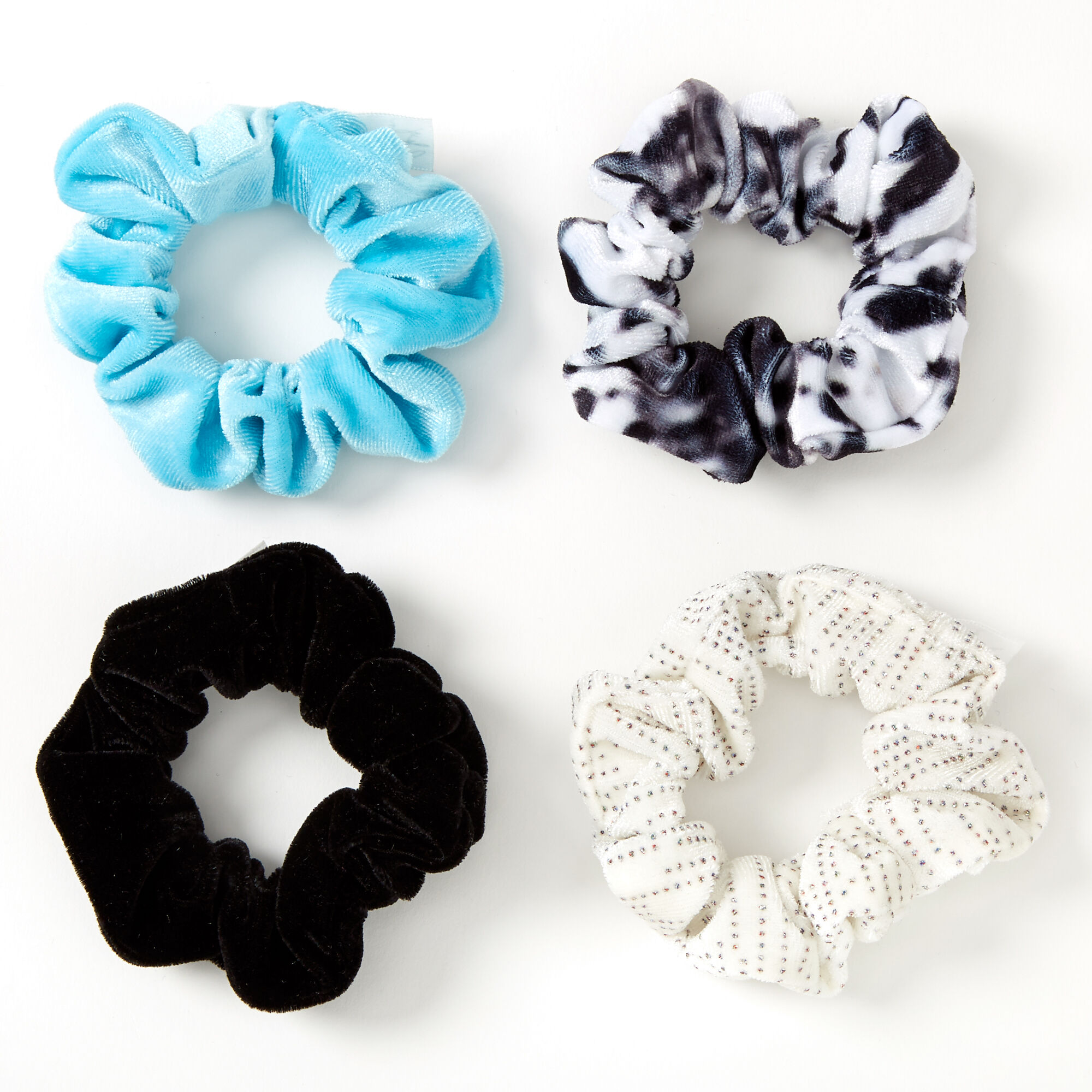 Sky Brown™ Small Hair Scrunchies – Black, 4 Pack,