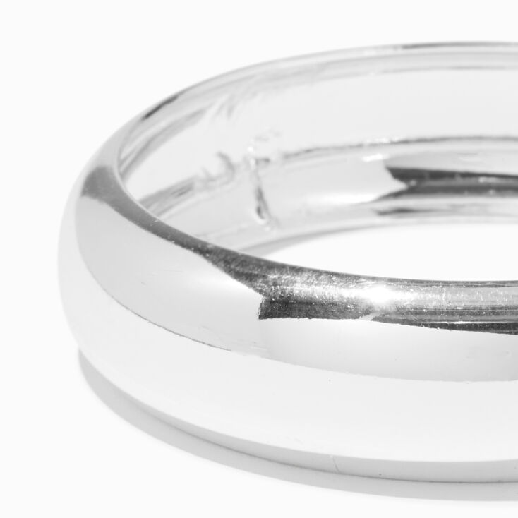 Silver-tone Chunky Bangle Bracelet,