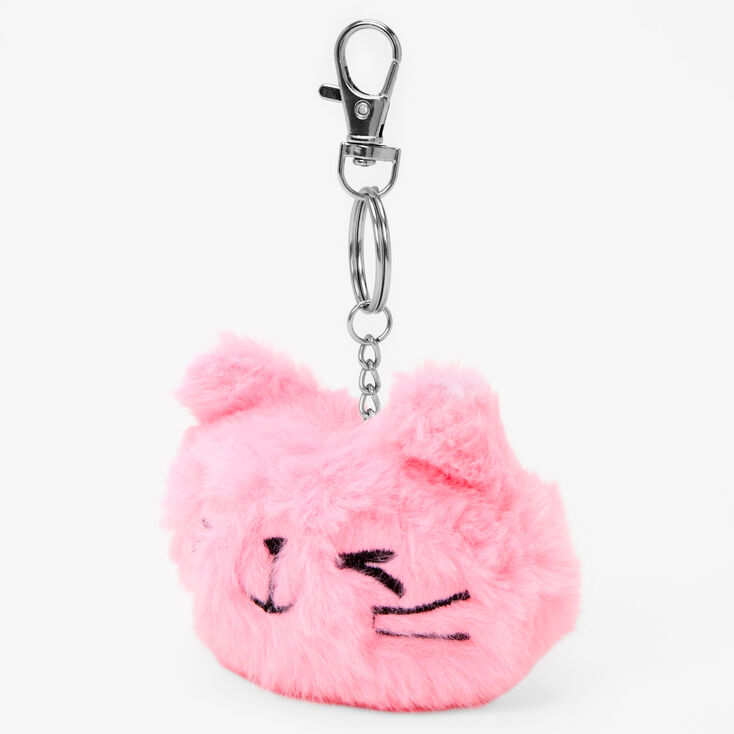 Kitty Pom Keychain - Pink,