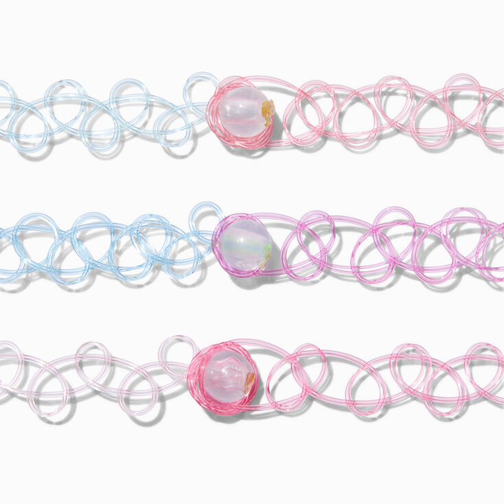 Claire&#39;s Club Bloom Flower Tattoo Choker Necklaces - 3 Pack,