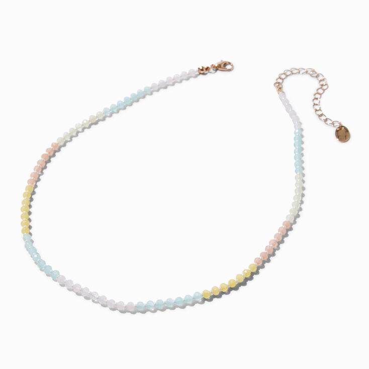 Pastel Beaded Chain Necklace,