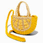 Lemon Woven Crossbody Bag,