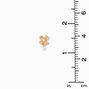 Gold-tone Flower Cubic Zirconia Charm Stud Earrings,