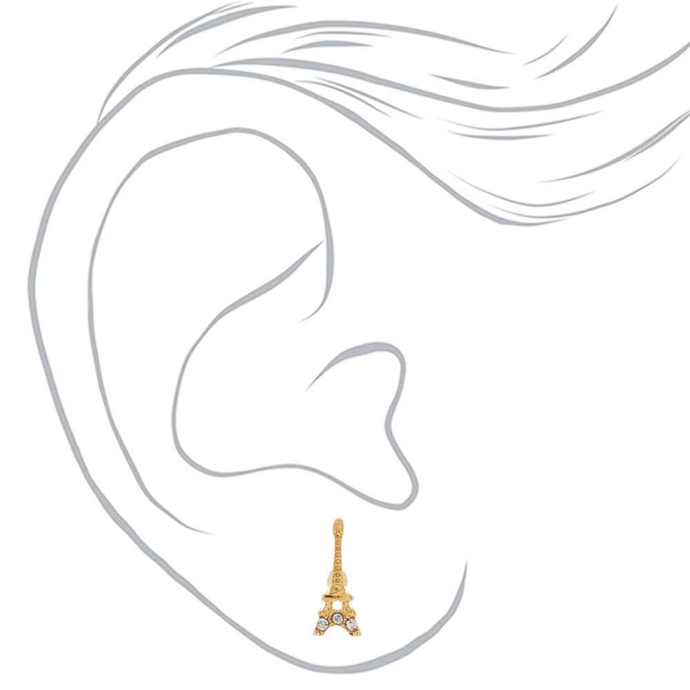 18kt Gold Plated Eiffel Tower Earrings