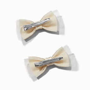 Claire&#39;s Gold Rhinestone Hair Bow Clips - 2 Pack,