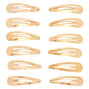 Rose Gold Snap Hair Clips - 12 Pack,