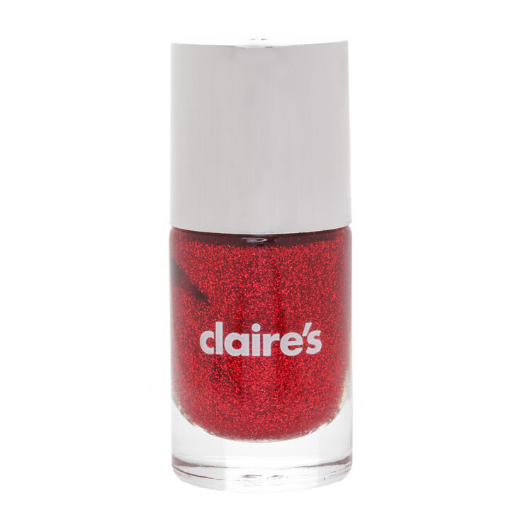 Vernis &agrave; ongles rouge paillet&eacute;,