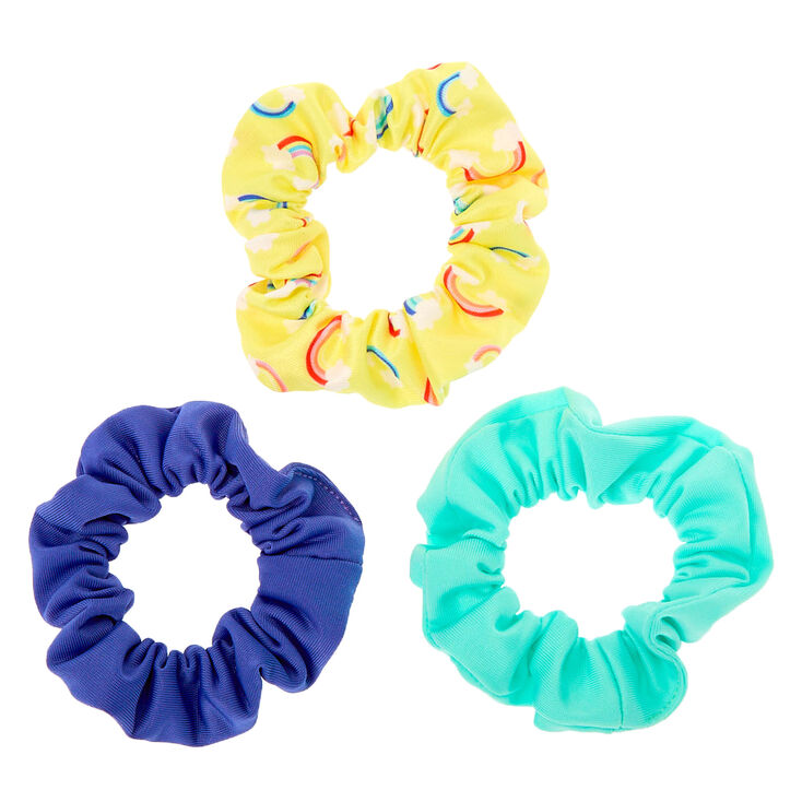 Claire&#39;s Club Small Rainbow Hair Scrunchies - Blue, 3 Pack,