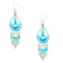 Silver Dreamcatcher Drop Earrings - Turquoise,
