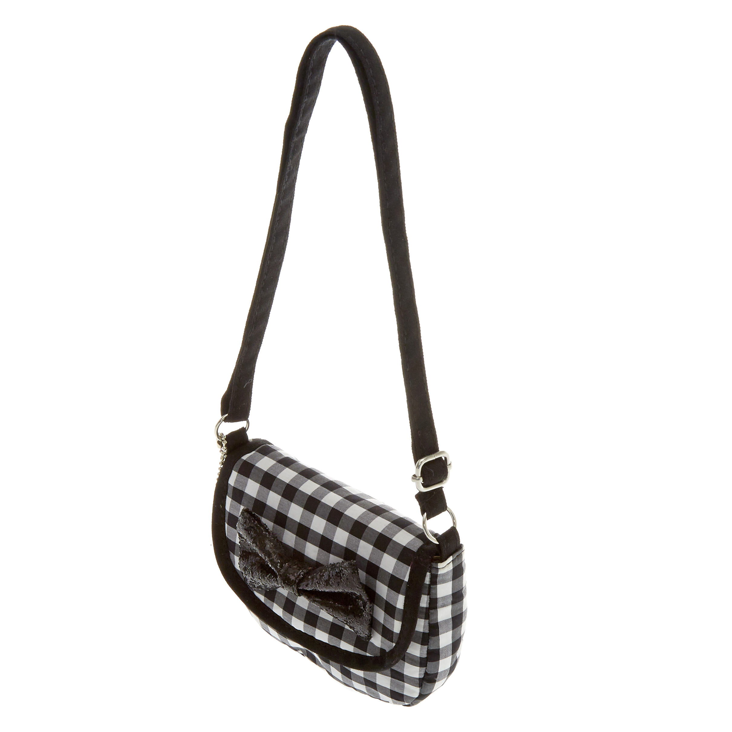 black and white checkered crossbody