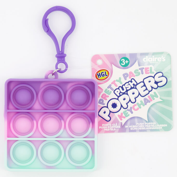Jouet fidget Push Poppers porte-cl&eacute;s pastel - Les mod&egrave;les peuvent varier,