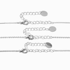 Blue Crystal Butterfly Silver-tone Choker Necklaces - 3 Pack,