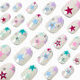 Multicolored Star Stiletto Press On Vegan Faux Nail Set - 24 Pack,