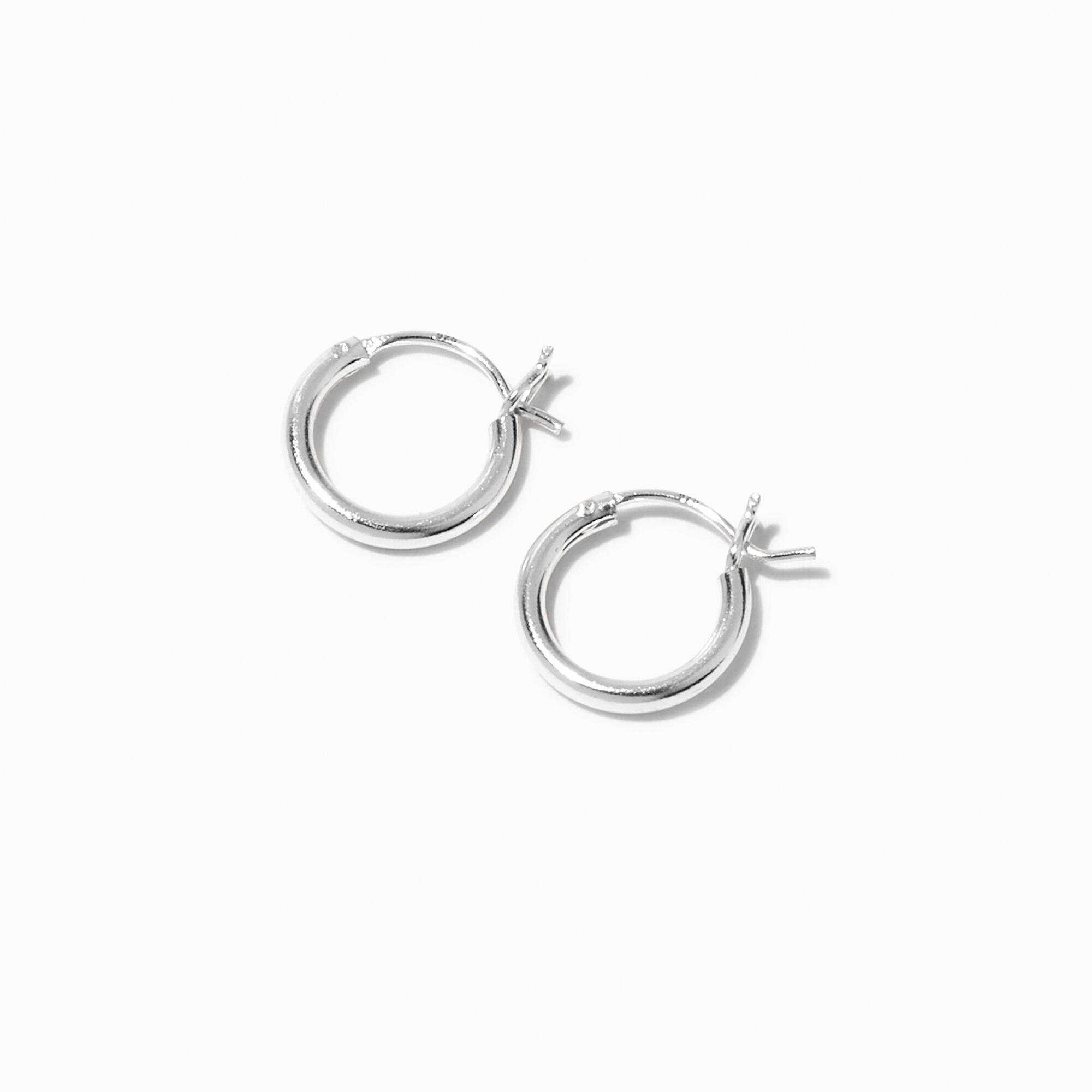 View C Luxe By Claires 8MM Hinge Hoop Earrings Silver information