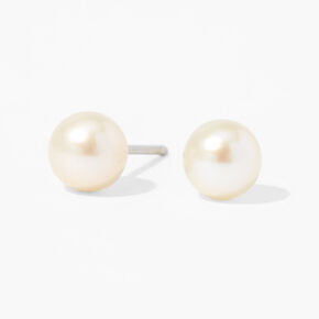 14ct White Gold 5mm Pearl Studs Ear Piercing Kit with After Care Lotion,
