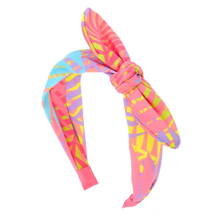 Tropical Bow Headband - Pink | Claire's