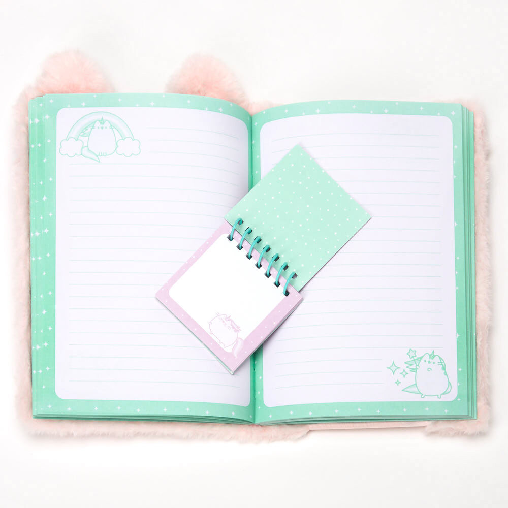 Carnet avec poche en peluche Pusheen® - Rose,