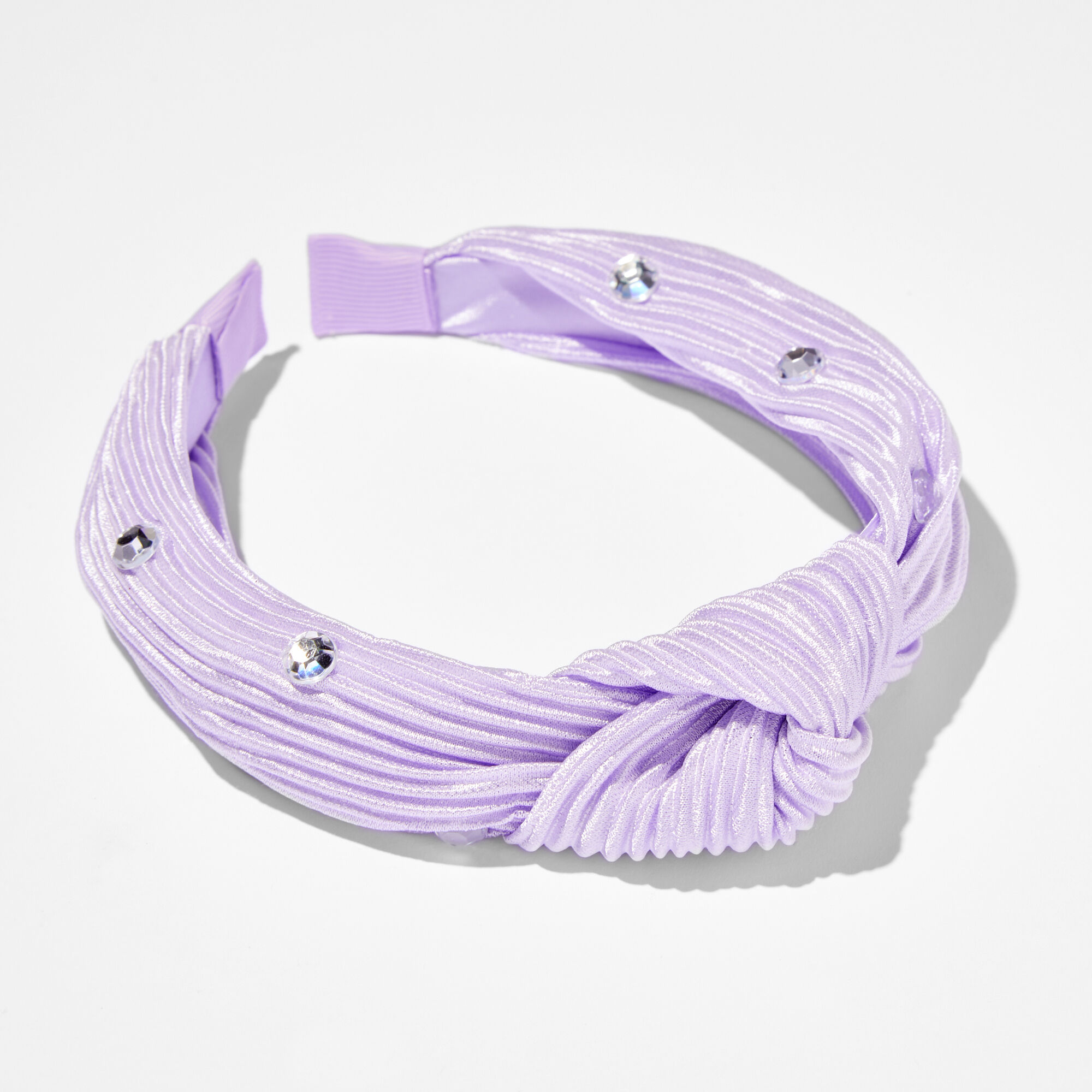 Claire's Club Purple Pleated Gem Headband,