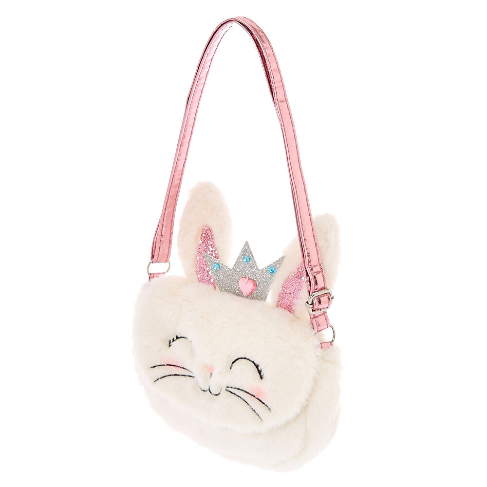 Claire's Club Claire the Bunny Soft Crossbody Bag - White,
