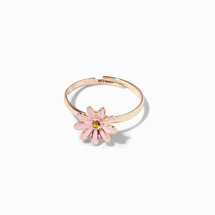 Gold Daisy, Yin Yang Heart, &amp; Blue Mushroom Rings - 3 Pack,