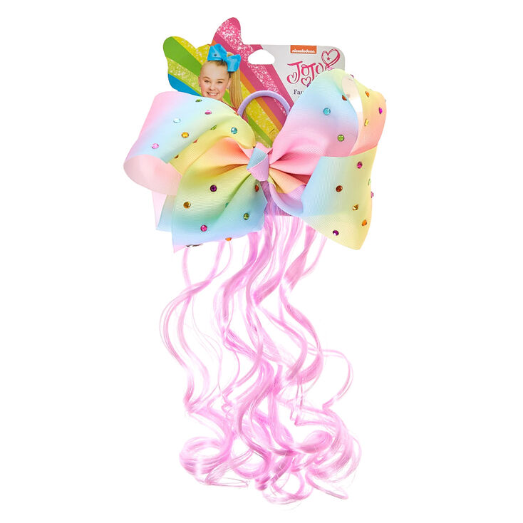 Claire's Élastique avec queue de cheval en cheveux synthétiques arc-en-ciel pastel JoJo Siwa