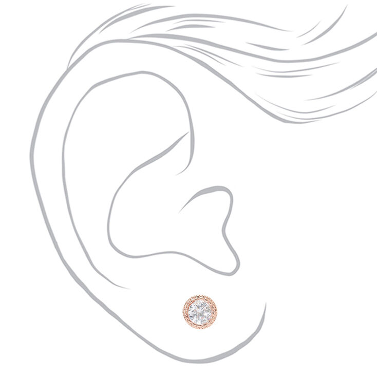 18kt Rose Gold Plated 5MM Crystal Stud Earrings,