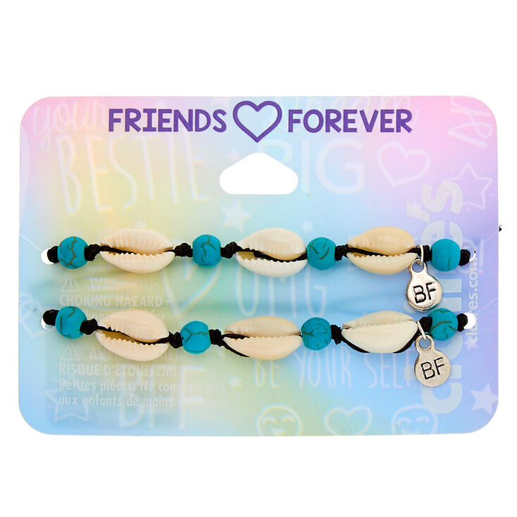 Cowrie Shell Adjustable Friendship Bracelets Turquoise 2 Pack