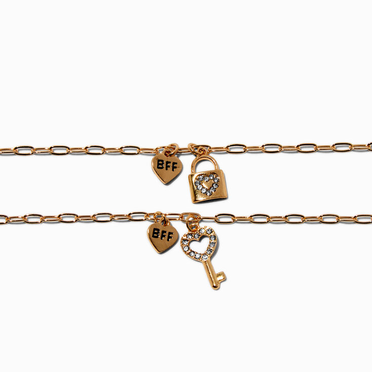 Best Friends Gold-tone Lock &amp; Key Bracelets - 2 Pack,