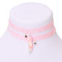 Best Friends Heart Tattoo Choker Necklaces - Pink, 2 Pack,