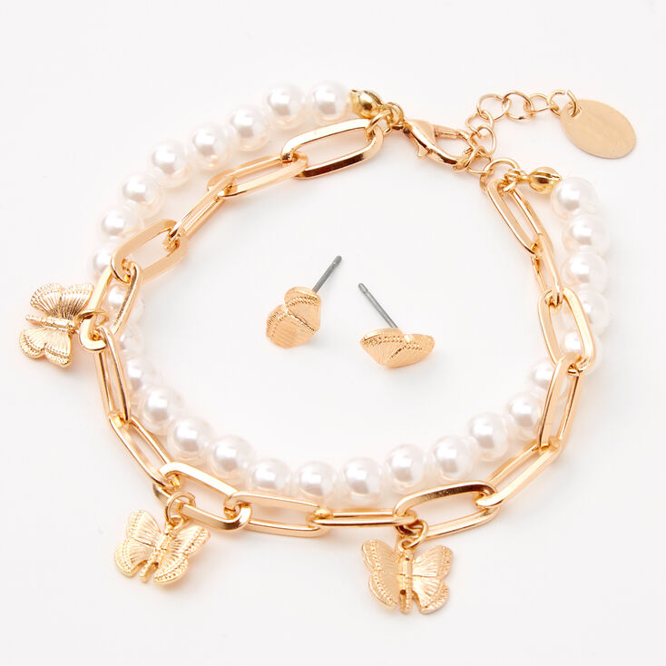 Gold Butterfly Jewelry Set - 2 Pack,