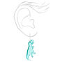 Silver 1.5&#39;&#39; T-Rex Dinosaur Drop Earrings - Blue,