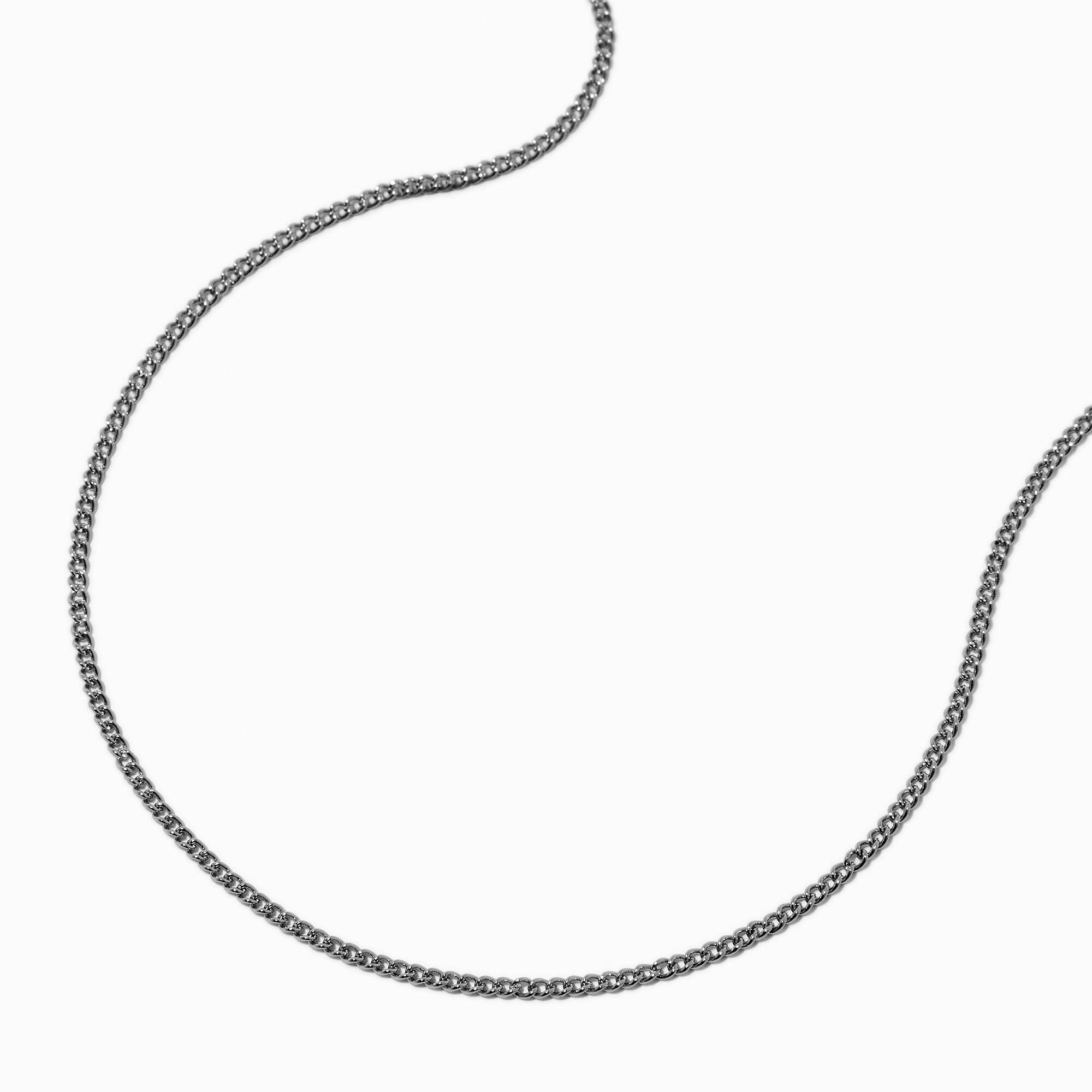 Silver-tone Curb Chain Necklace,