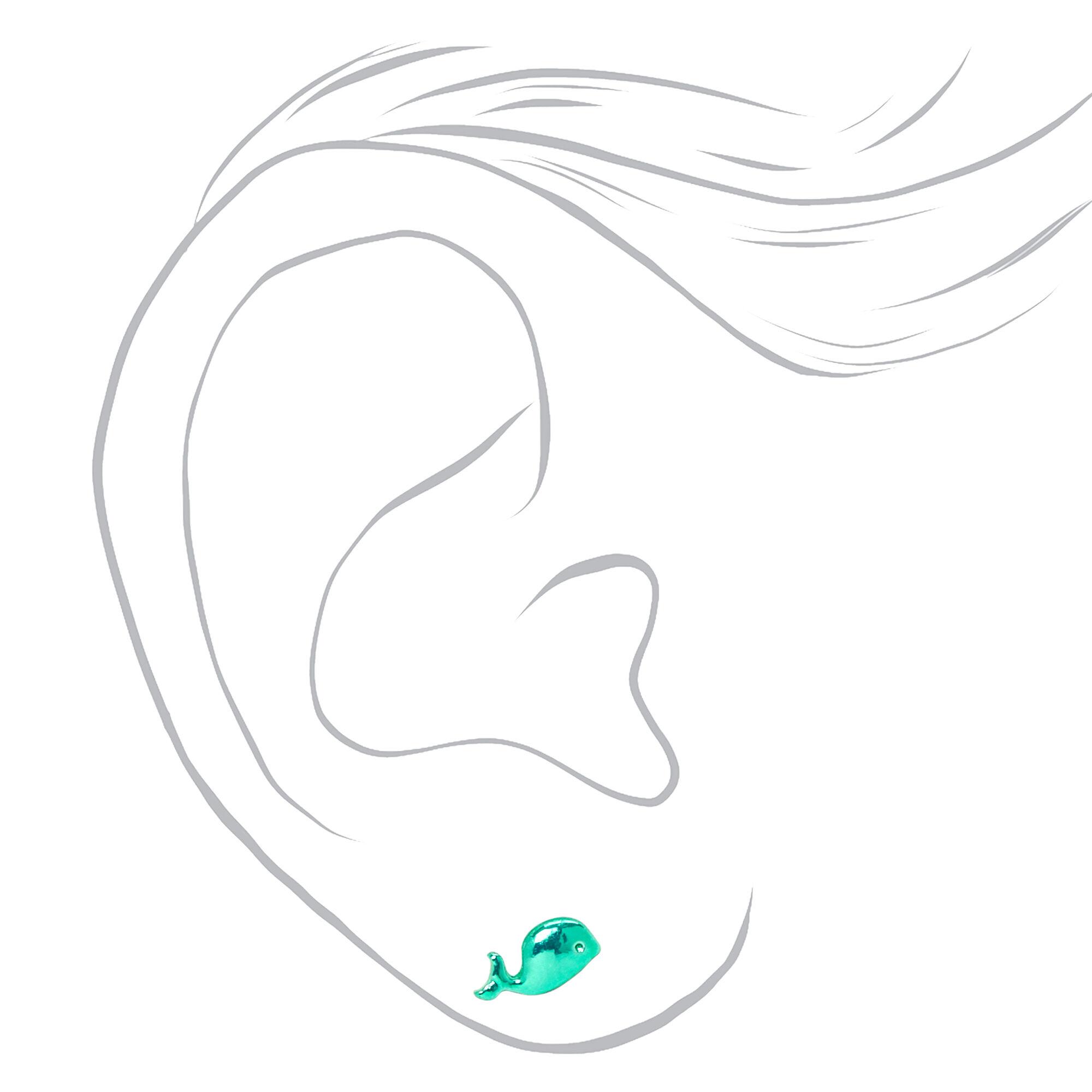 Silver Nautical Stud Earrings - 9 Pack,