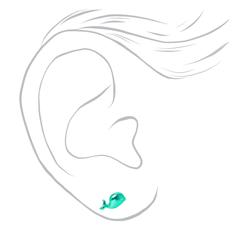Silver Nautical Stud Earrings - 9 Pack,