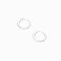 C LUXE by Claire&#39;s Sterling Silver 8MM Cubic Zirconia Pav&eacute; Clicker Hoop Earrings,