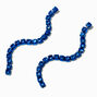 Cobalt Blue Crystal Column 2.5&quot; Drop Earrings,