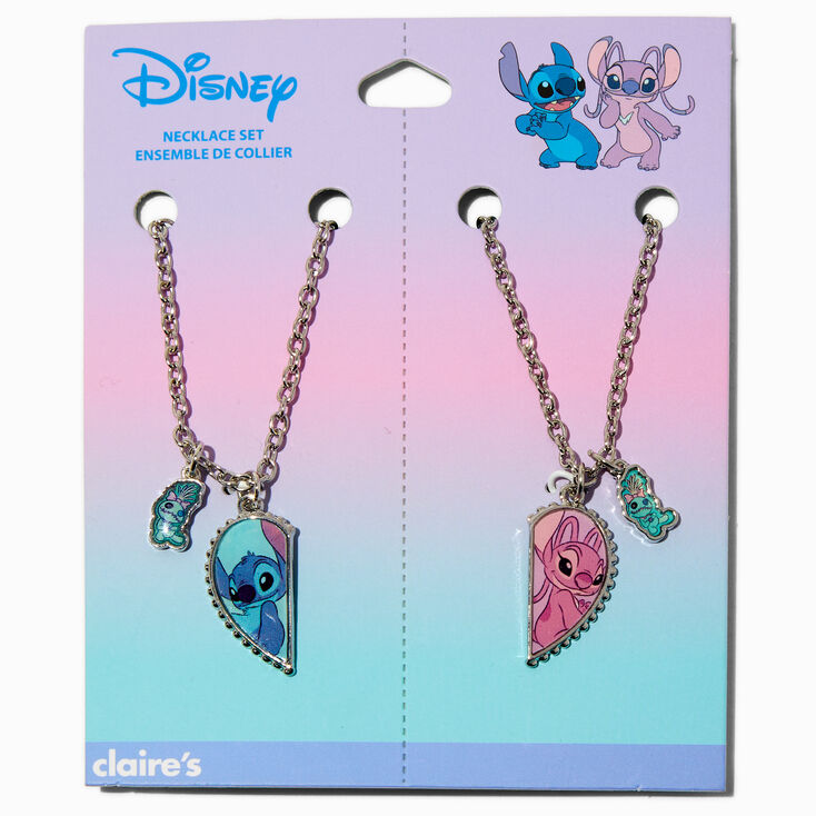 Lot de colliers &agrave; pendentif c&oelig;ur fendu BFF en exclusivit&eacute; chez Claire&#39;s Disney Stitch - Lot de 2,