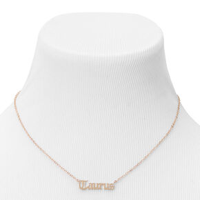 Gold Gothic Zodiac Pendant Necklace - Taurus,