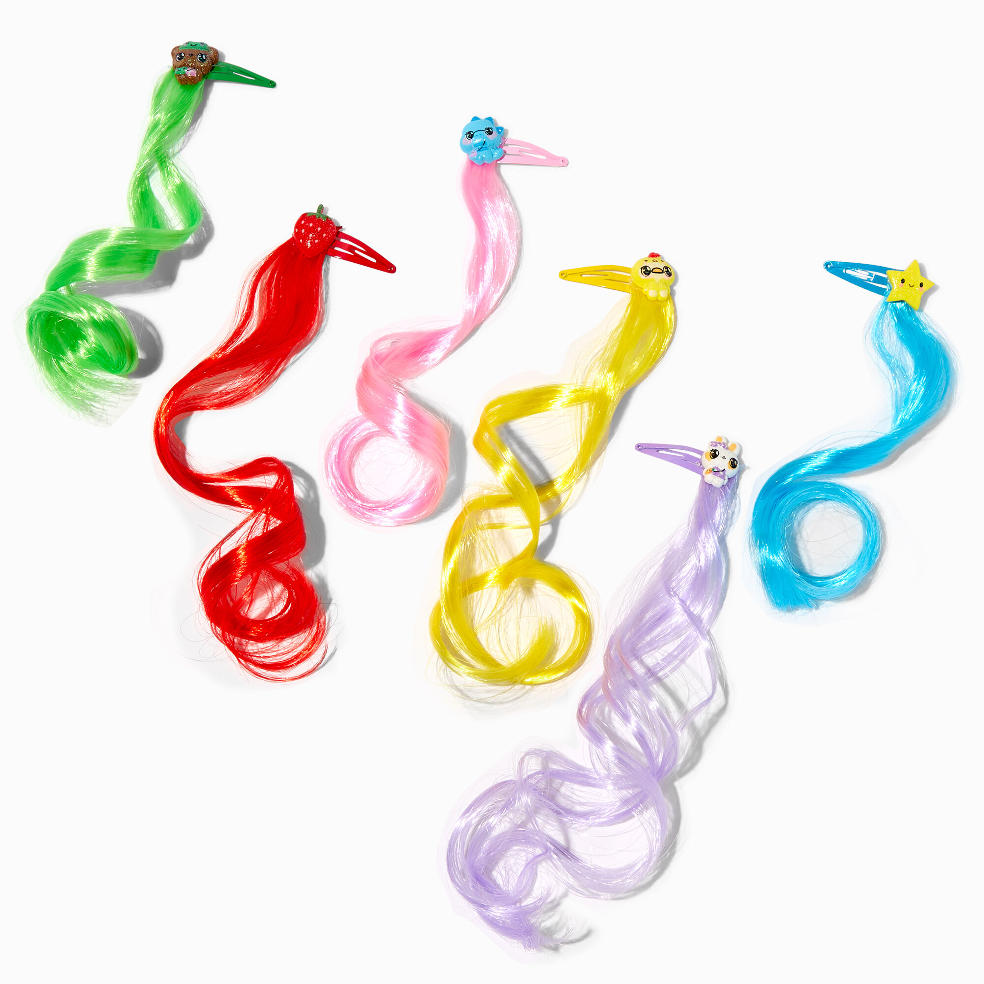 View Claires Club Faux Hair Curly Icon Snap Clips 6 Pack information